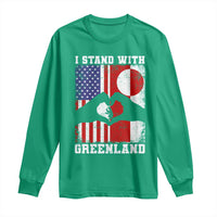 I Stand With Greenland Long Sleeve Shirt Greenlander US Flag Greenland American Usa America
