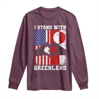 I Stand With Greenland Long Sleeve Shirt Greenlander US Flag Greenland American Usa America