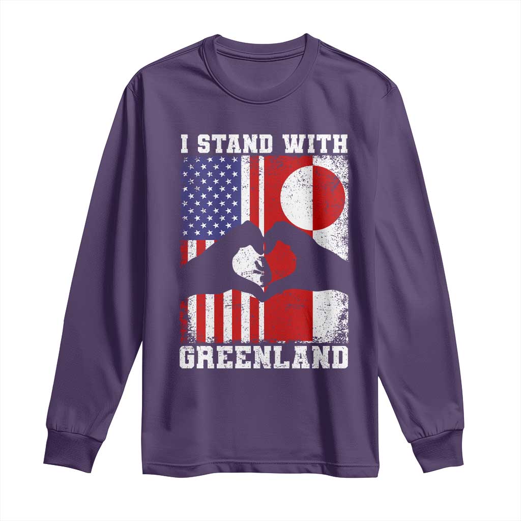 I Stand With Greenland Long Sleeve Shirt Greenlander US Flag Greenland American Usa America