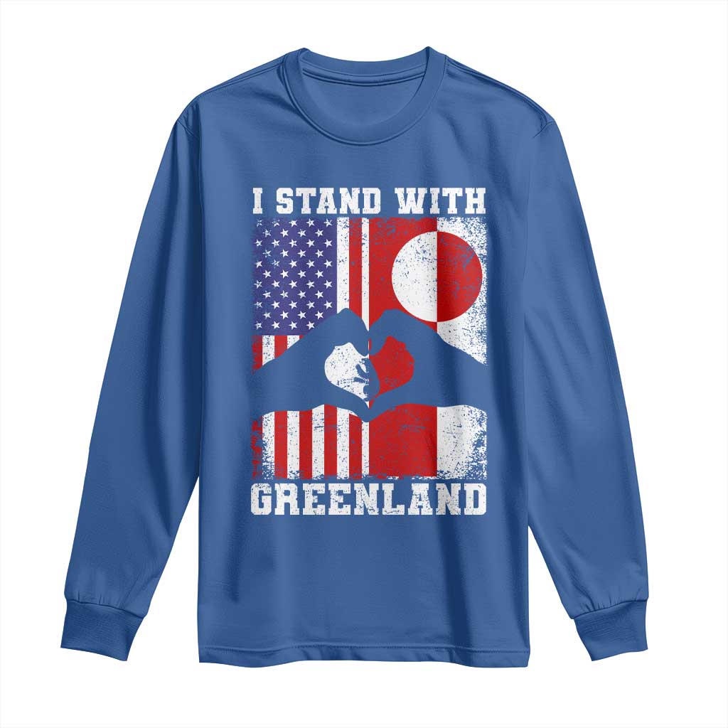I Stand With Greenland Long Sleeve Shirt Greenlander US Flag Greenland American Usa America
