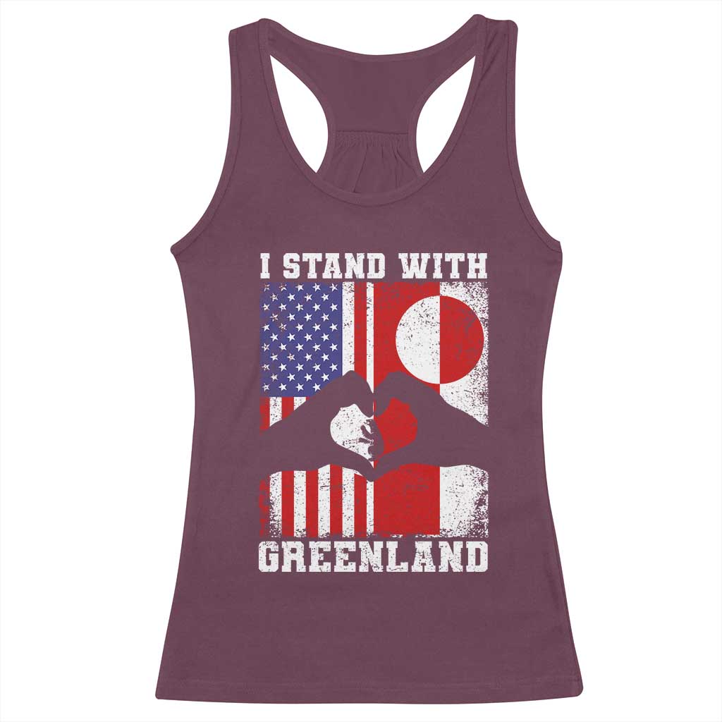I Stand With Greenland Racerback Tank Top Greenlander US Flag Greenland American Usa America