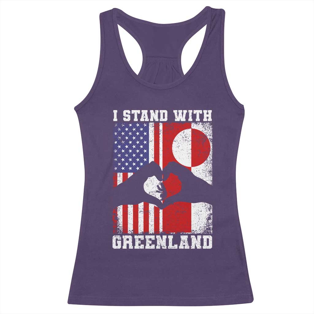 I Stand With Greenland Racerback Tank Top Greenlander US Flag Greenland American Usa America