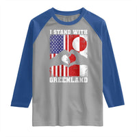 I Stand With Greenland Raglan Shirt Greenlander US Flag Greenland American Usa America
