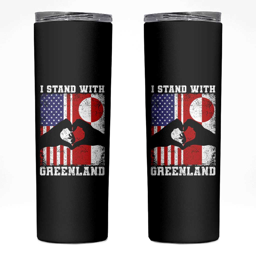 I Stand With Greenland Skinny Tumbler Greenlander US Flag Greenland American Usa America