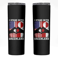I Stand With Greenland Skinny Tumbler Greenlander US Flag Greenland American Usa America