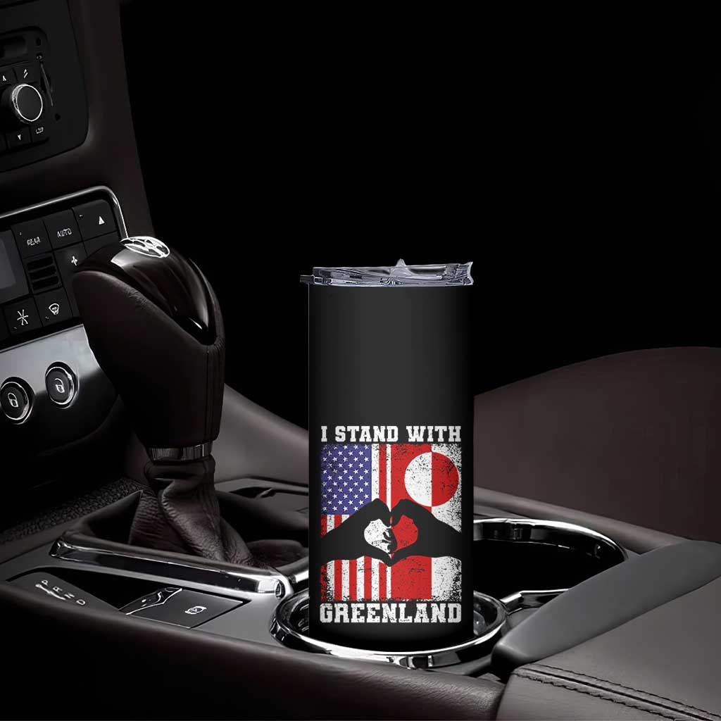I Stand With Greenland Skinny Tumbler Greenlander US Flag Greenland American Usa America