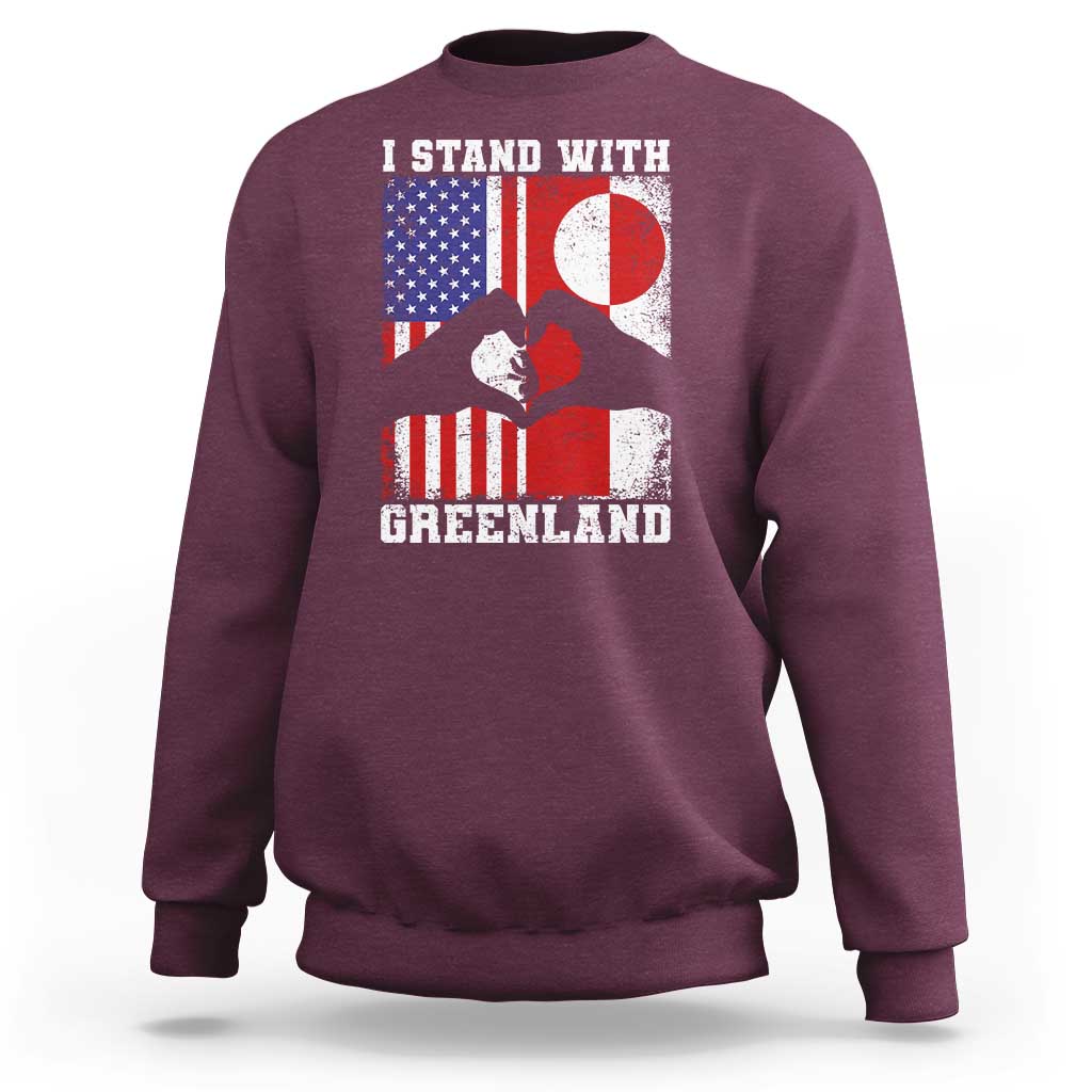 I Stand With Greenland Sweatshirt Greenlander US Flag Greenland American Usa America