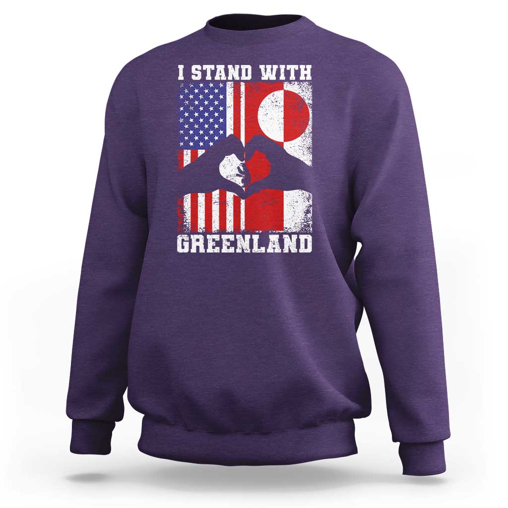 I Stand With Greenland Sweatshirt Greenlander US Flag Greenland American Usa America