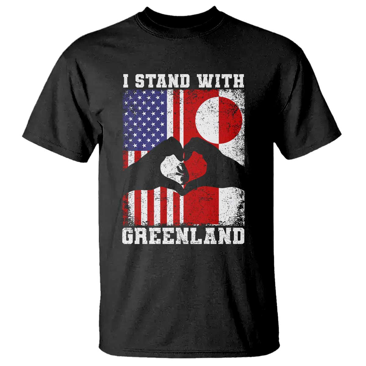 I Stand With Greenland T Shirt Greenlander US Flag Greenland American Usa America