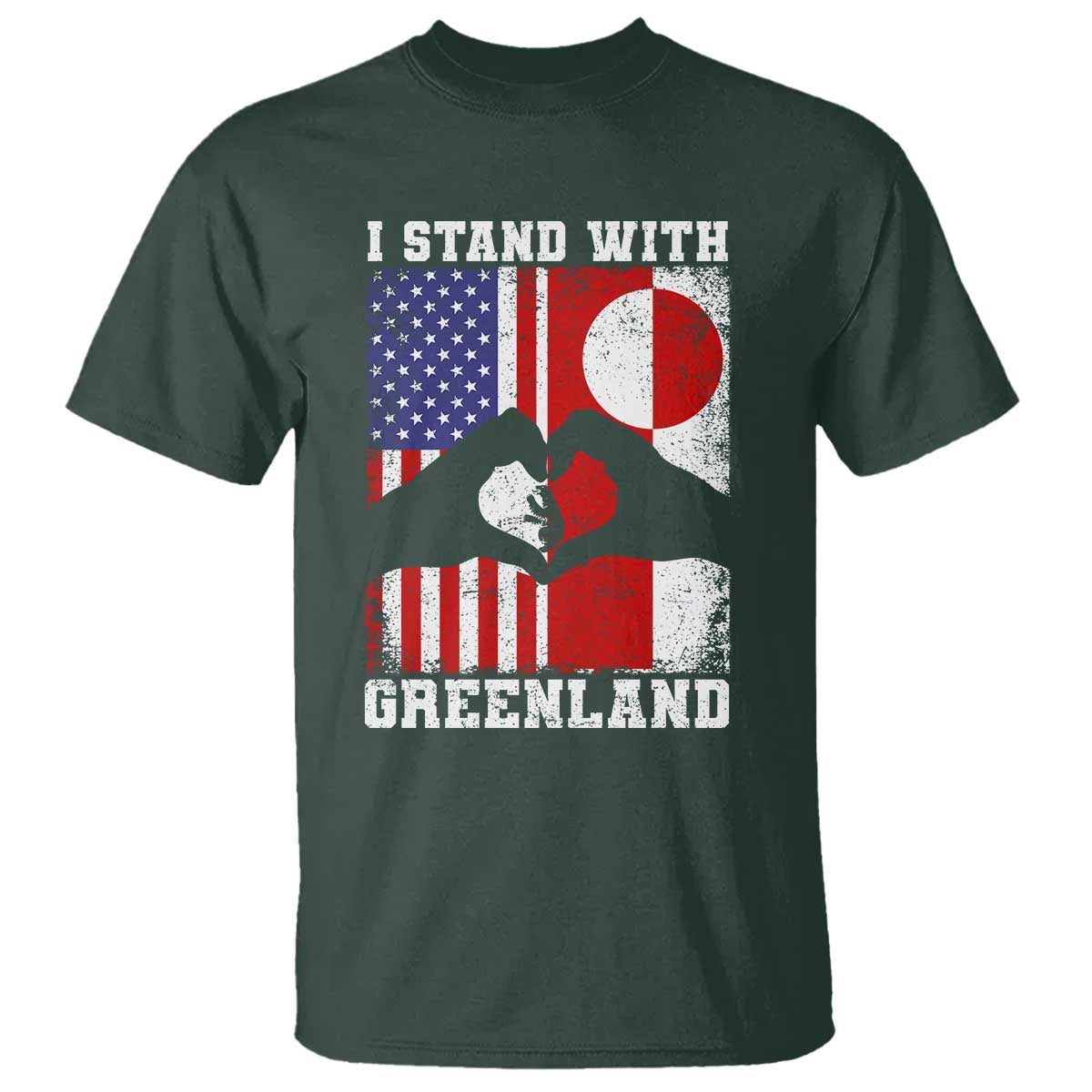 I Stand With Greenland T Shirt Greenlander US Flag Greenland American Usa America