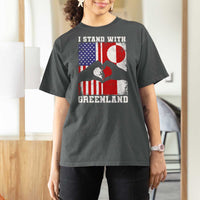 I Stand With Greenland T Shirt For Women Greenlander US Flag Greenland American Usa America