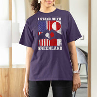 I Stand With Greenland T Shirt For Women Greenlander US Flag Greenland American Usa America