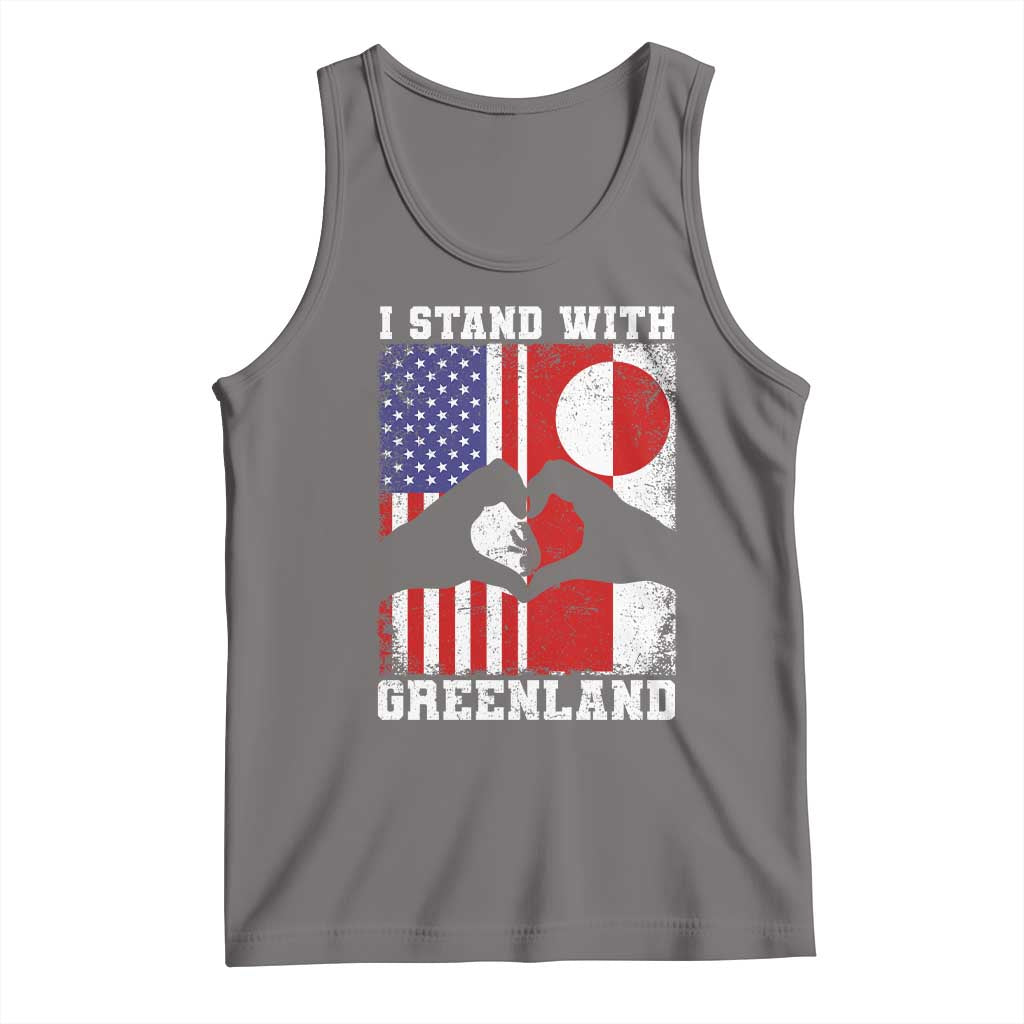 I Stand With Greenland Tank Top Greenlander US Flag Greenland American Usa America
