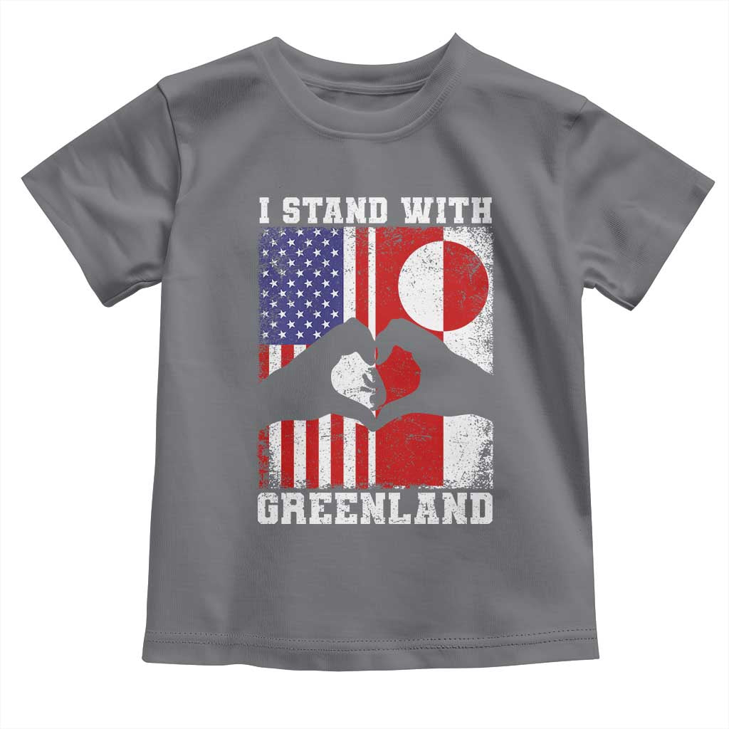 I Stand With Greenland Toddler T Shirt Greenlander US Flag Greenland American Usa America