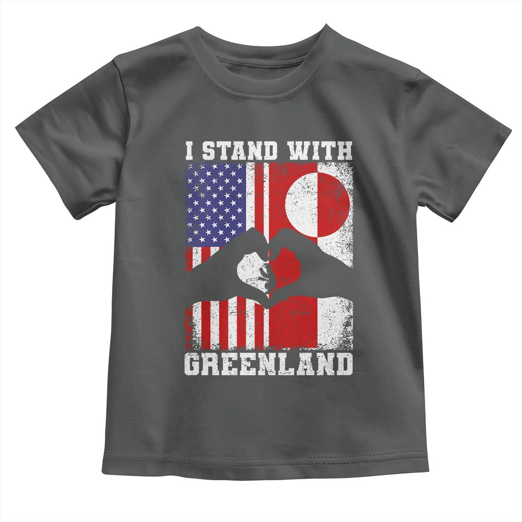 I Stand With Greenland Toddler T Shirt Greenlander US Flag Greenland American Usa America