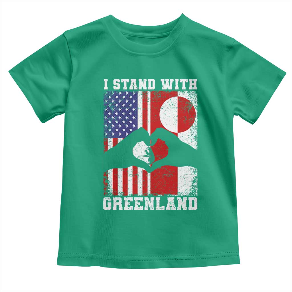 I Stand With Greenland Toddler T Shirt Greenlander US Flag Greenland American Usa America