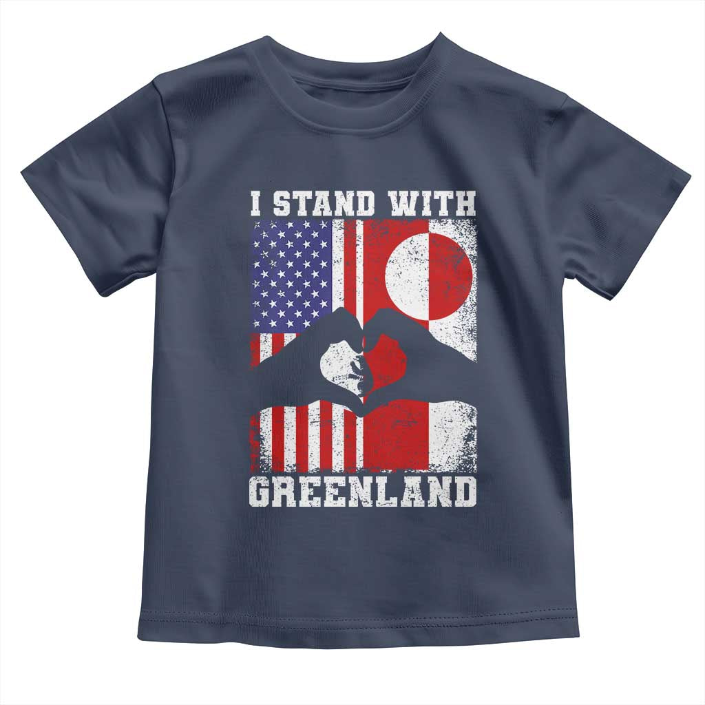 I Stand With Greenland Toddler T Shirt Greenlander US Flag Greenland American Usa America