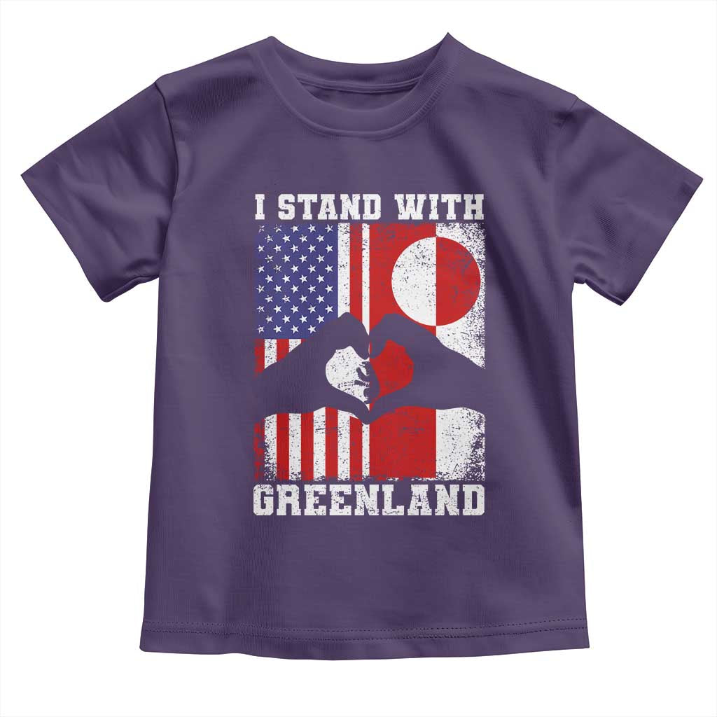 I Stand With Greenland Toddler T Shirt Greenlander US Flag Greenland American Usa America