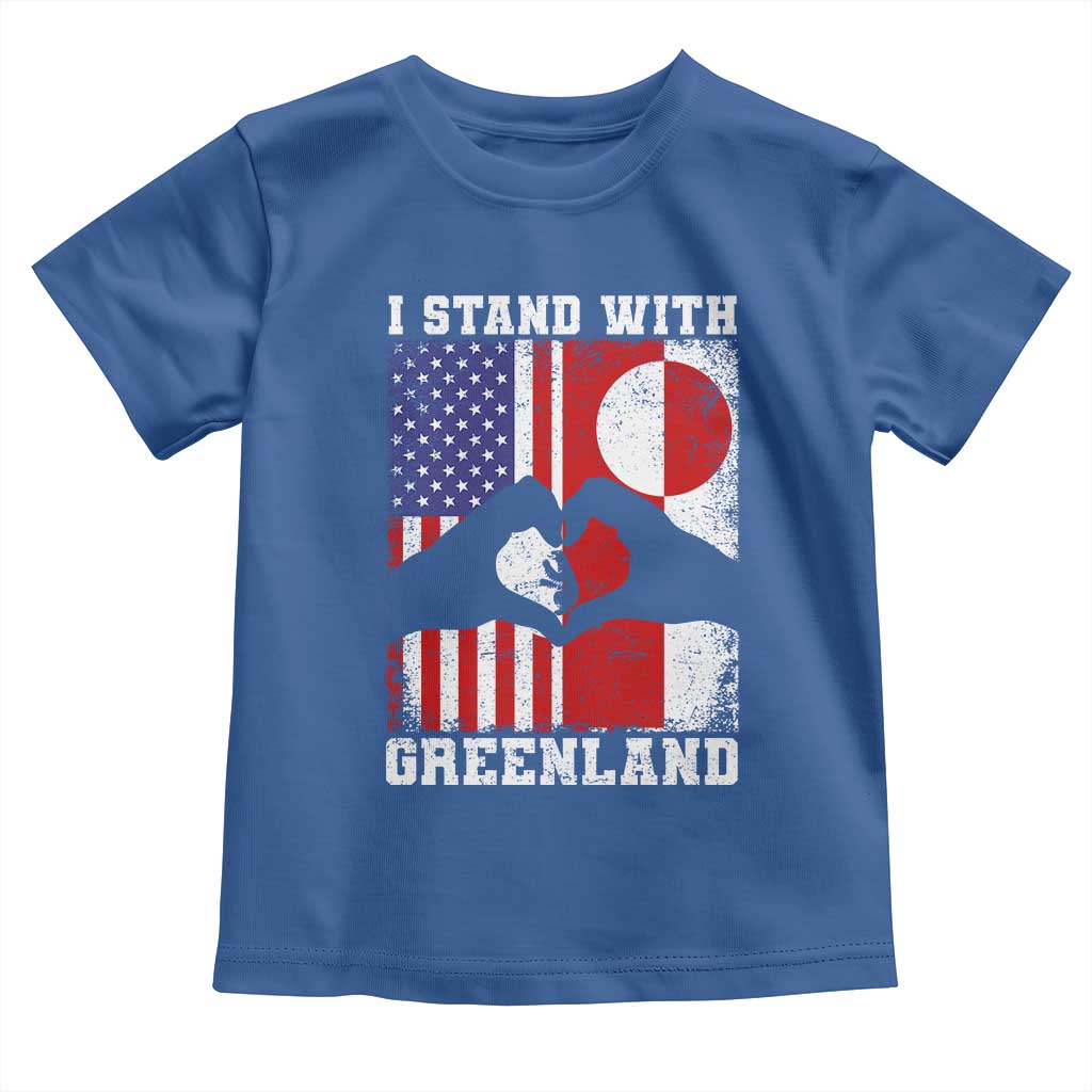 I Stand With Greenland Toddler T Shirt Greenlander US Flag Greenland American Usa America