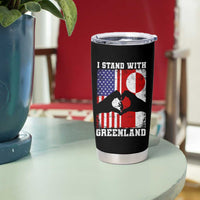 I Stand With Greenland Tumbler Cup Greenlander US Flag Greenland American Usa America