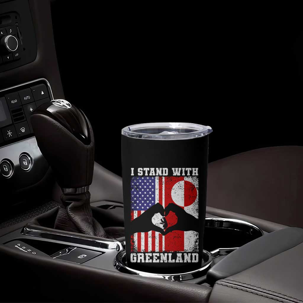 I Stand With Greenland Tumbler Cup Greenlander US Flag Greenland American Usa America