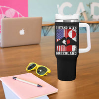 I Stand With Greenland Tumbler With Handle Greenlander US Flag Greenland American Usa America