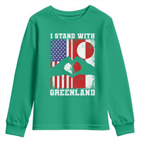 I Stand With Greenland Youth Sweatshirt Greenlander US Flag Greenland American Usa America
