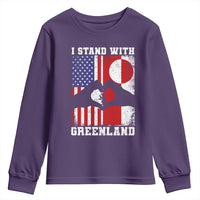 I Stand With Greenland Youth Sweatshirt Greenlander US Flag Greenland American Usa America