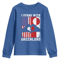 I Stand With Greenland Youth Sweatshirt Greenlander US Flag Greenland American Usa America