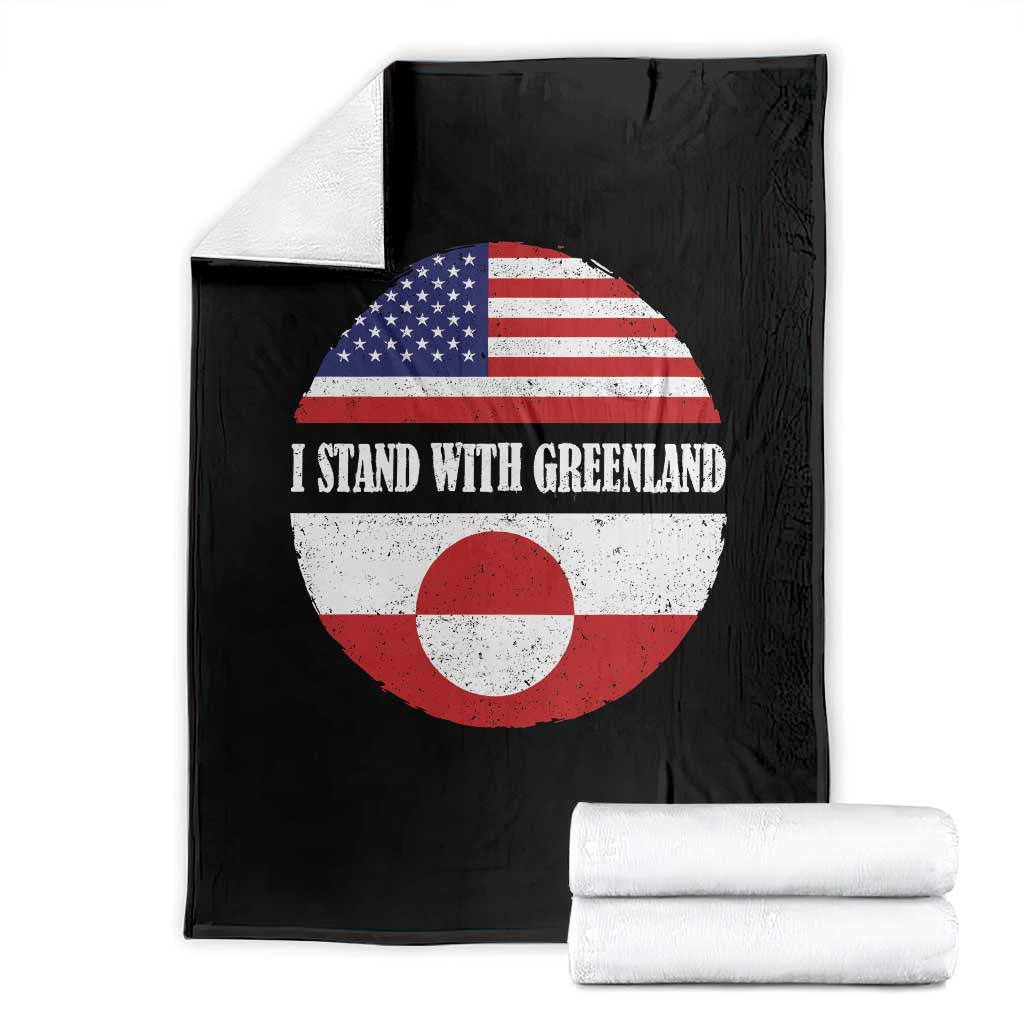 I Stand With Greenland Throw Blanket Political Protest Greenlander American Flag