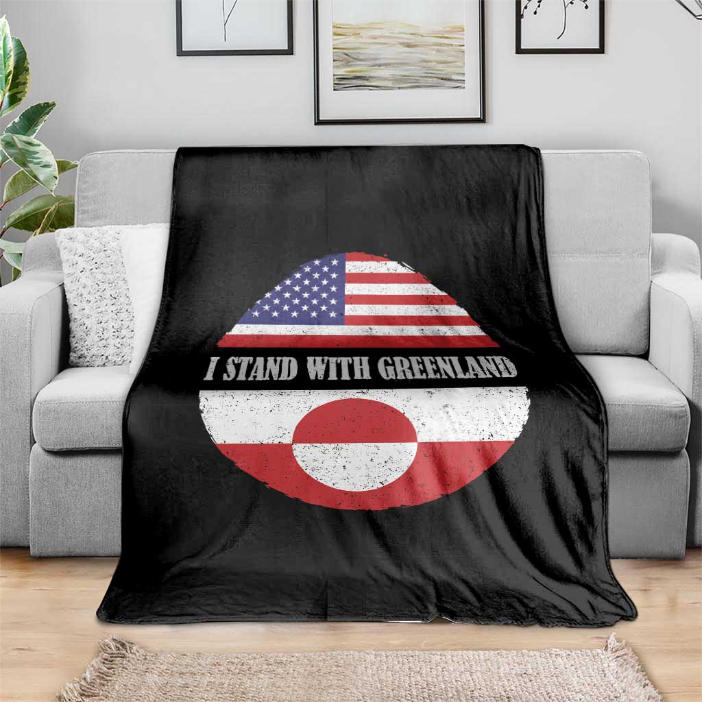 I Stand With Greenland Throw Blanket Political Protest Greenlander American Flag