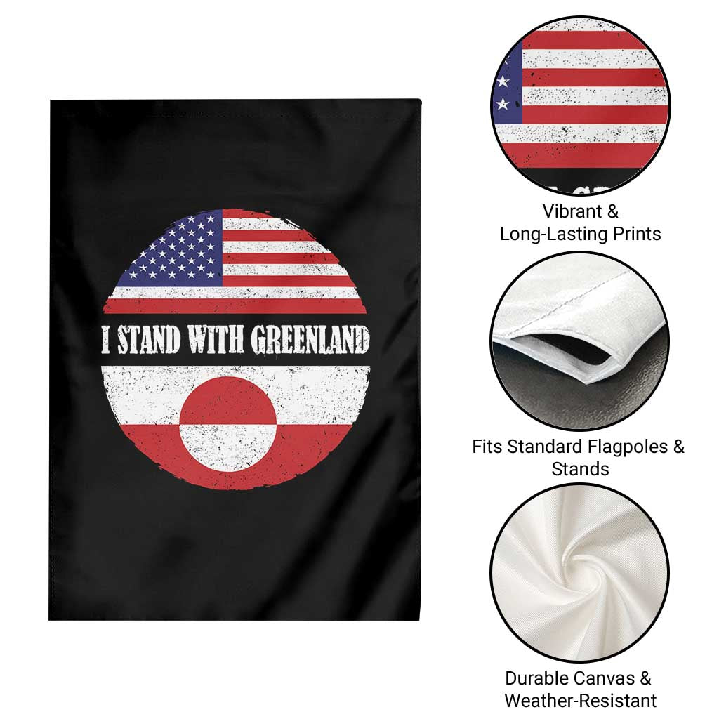 I Stand With Greenland Garden Flag Political Protest Greenlander American Flag