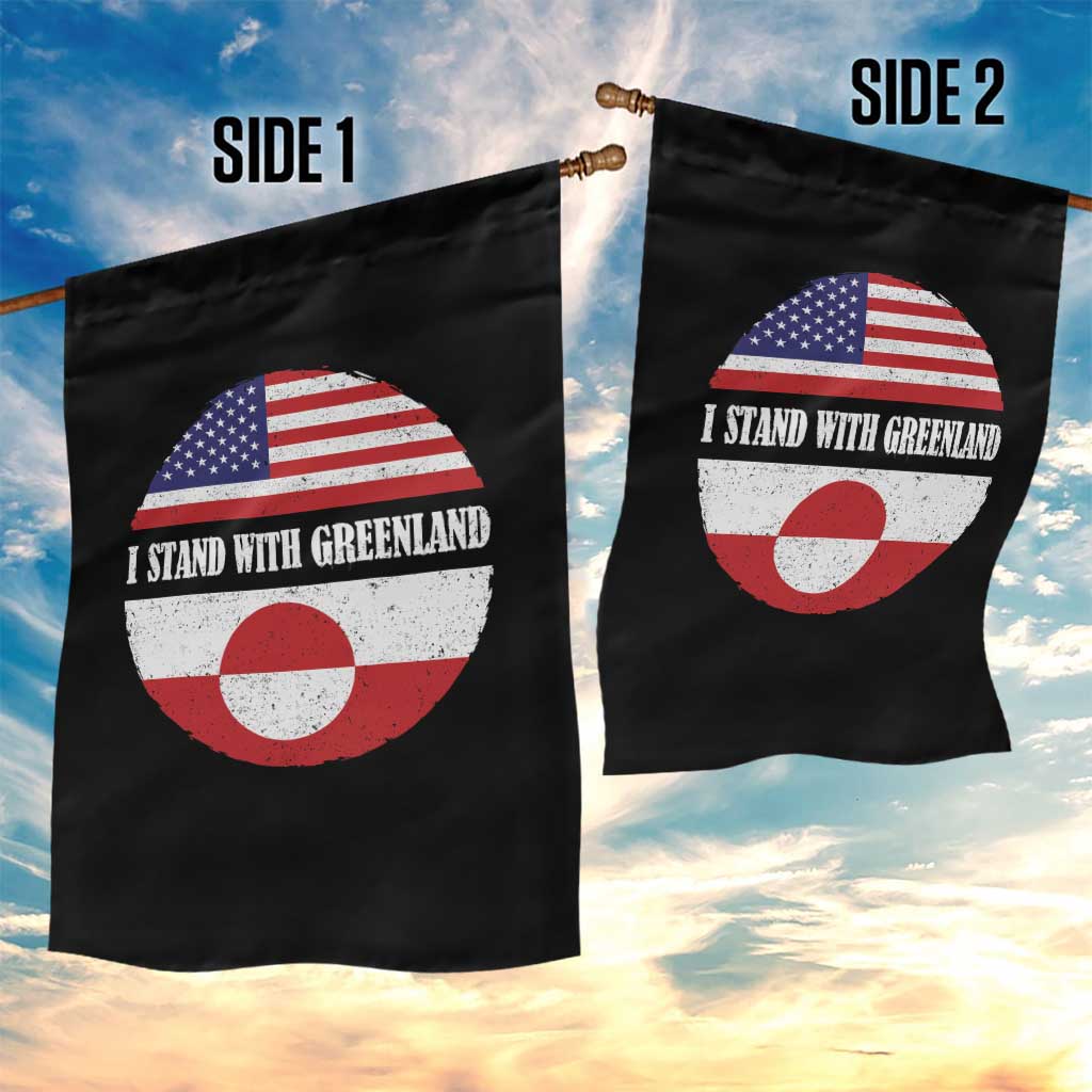 I Stand With Greenland Garden Flag Political Protest Greenlander American Flag