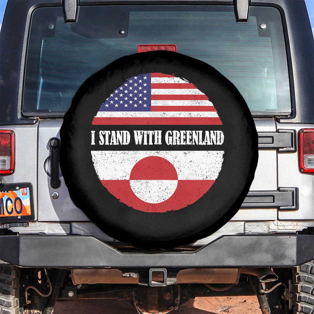 I Stand With Greenland Spare Tire Cover Political Protest Greenlander American Flag
