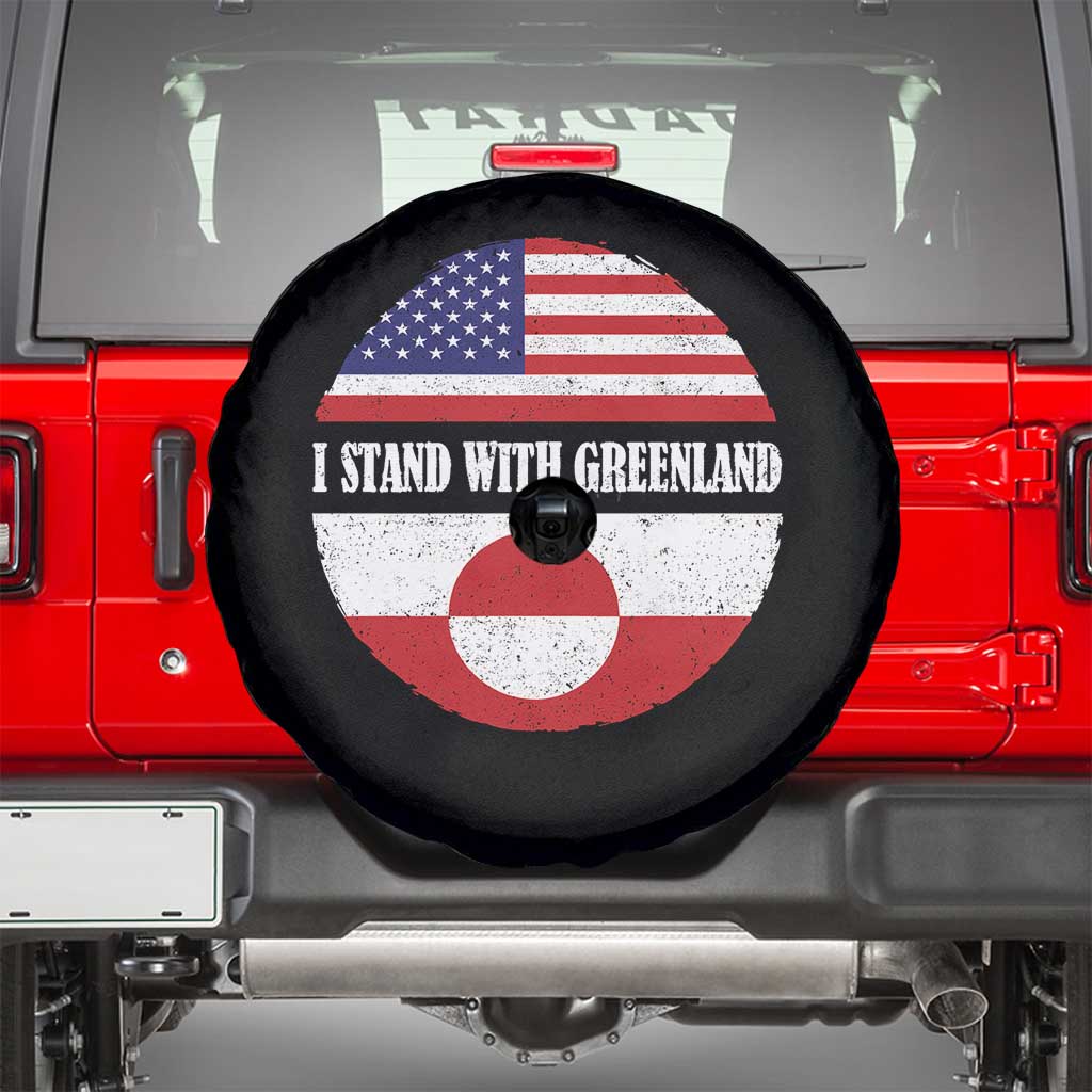 I Stand With Greenland Spare Tire Cover Political Protest Greenlander American Flag