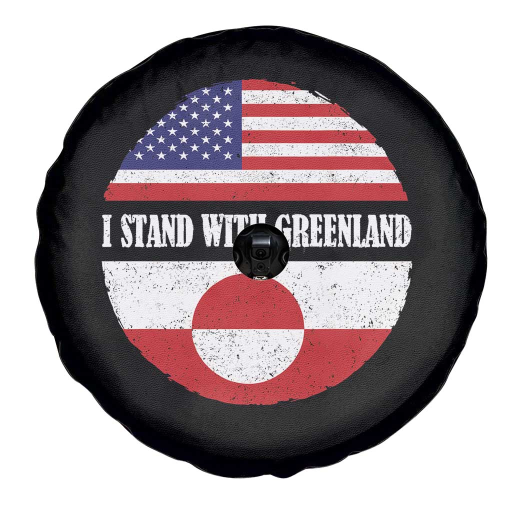I Stand With Greenland Spare Tire Cover Political Protest Greenlander American Flag