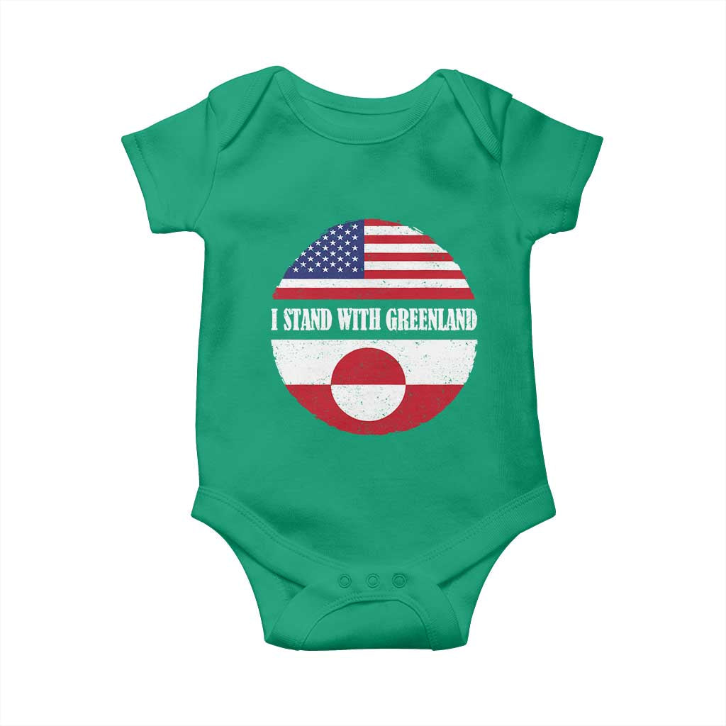I Stand With Greenland Baby Onesie Political Protest Greenlander American Flag