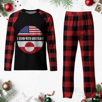I Stand With Greenland Plaid Pajama Set Political Protest Greenlander American Flag