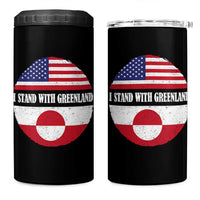 I Stand With Greenland 4 in 1 Can Cooler Tumbler Political Protest Greenlander American Flag
