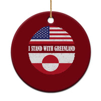 I Stand With Greenland Ceramic Ornament Political Protest Greenlander American Flag