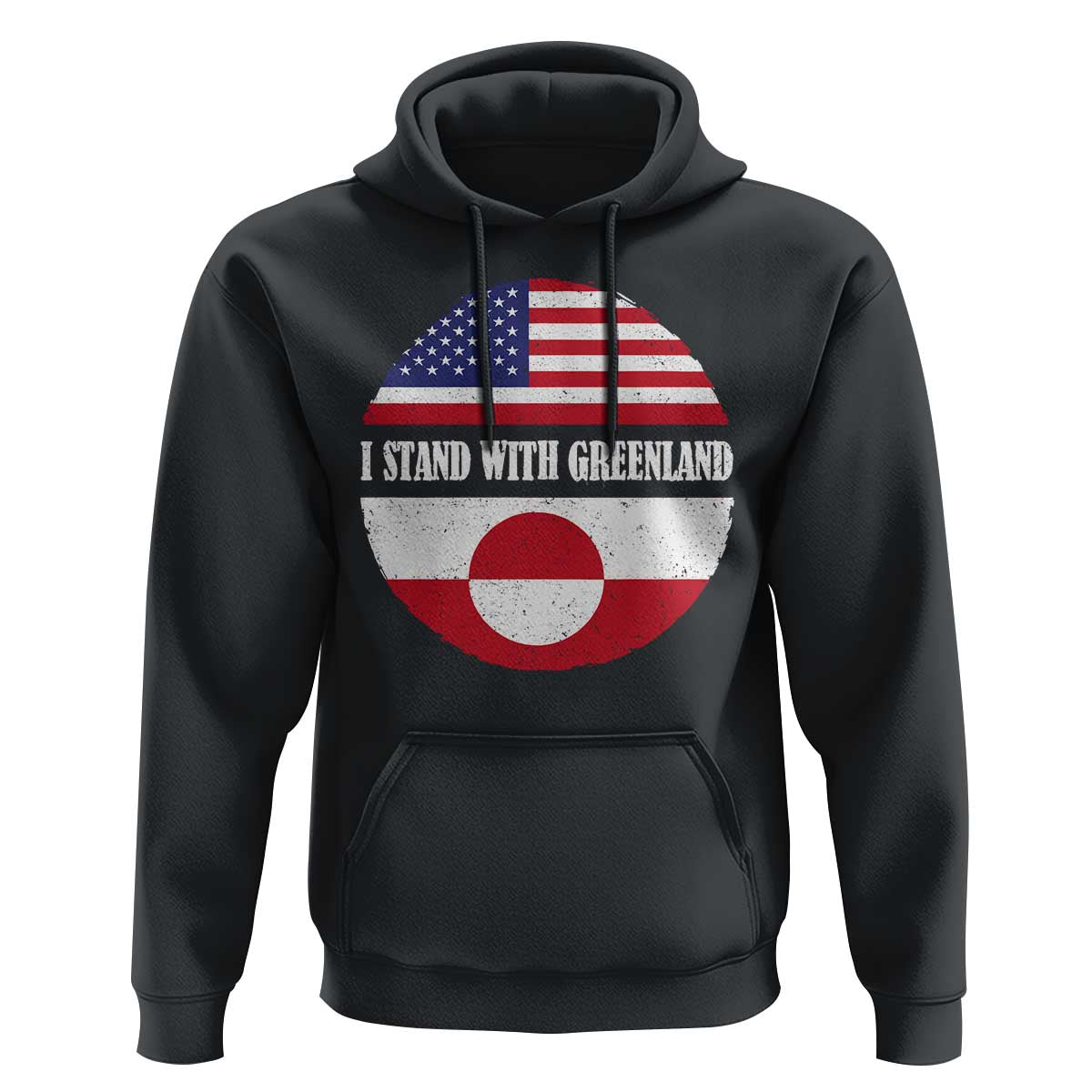 I Stand With Greenland Hoodie Political Protest Greenlander American Flag