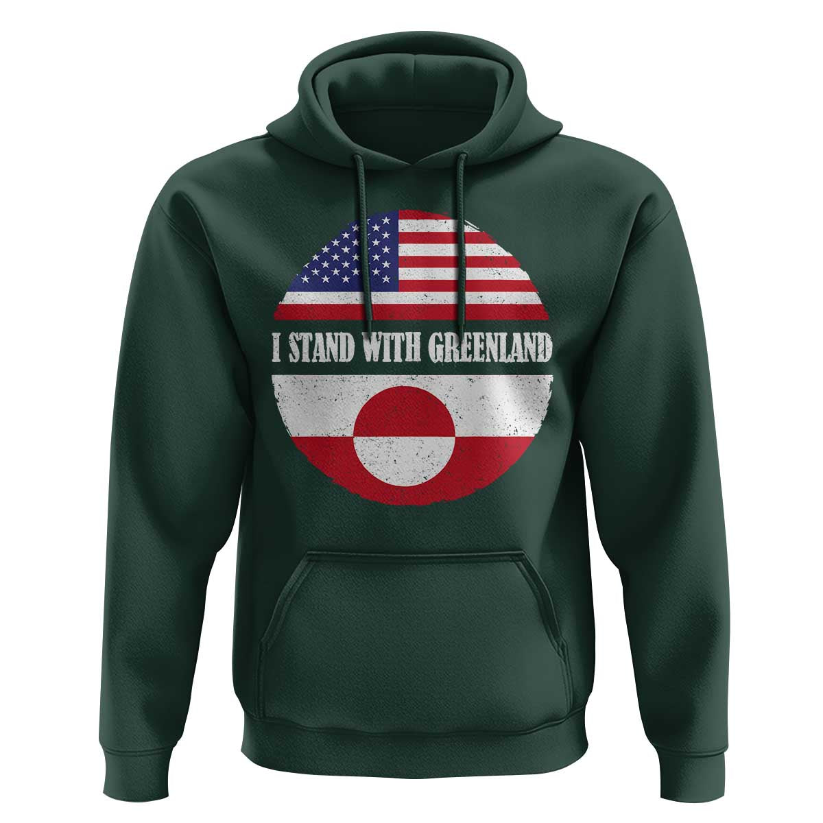I Stand With Greenland Hoodie Political Protest Greenlander American Flag