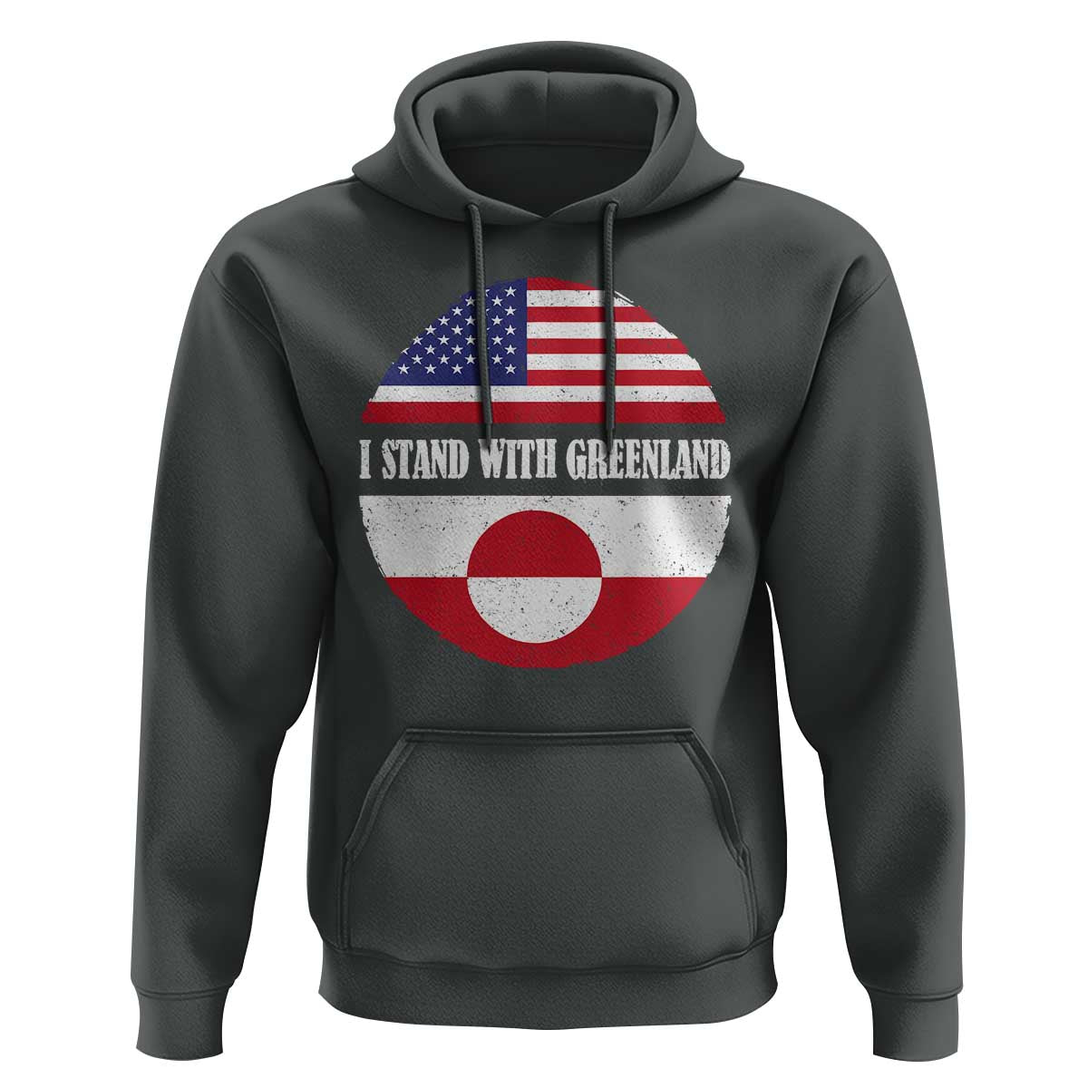 I Stand With Greenland Hoodie Political Protest Greenlander American Flag