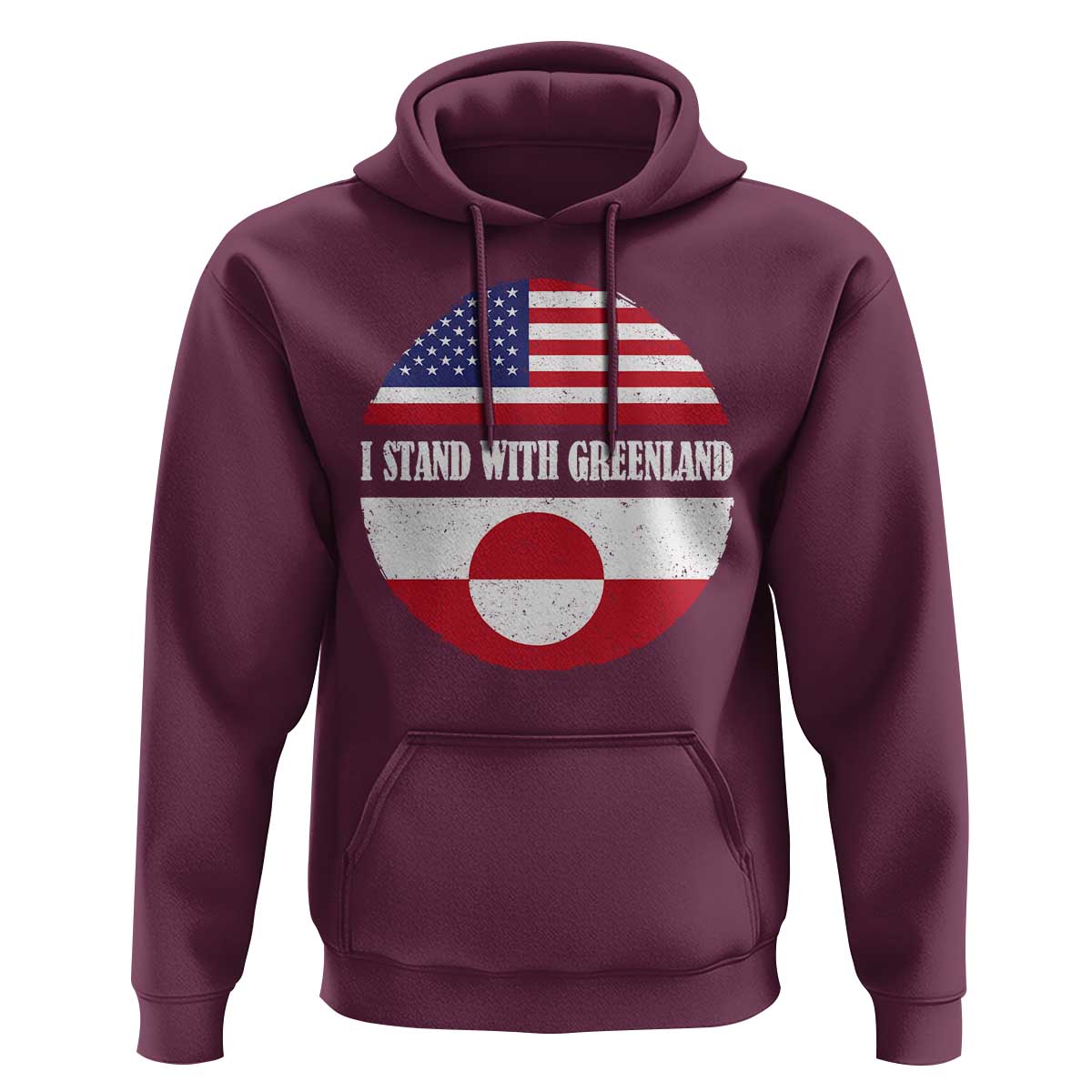I Stand With Greenland Hoodie Political Protest Greenlander American Flag