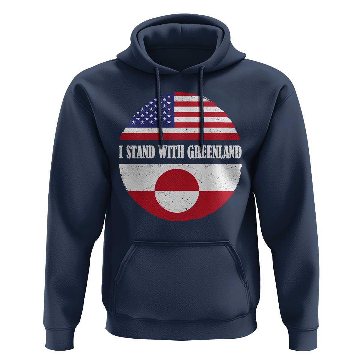 I Stand With Greenland Hoodie Political Protest Greenlander American Flag