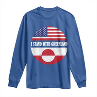 I Stand With Greenland Long Sleeve Shirt Political Protest Greenlander American Flag