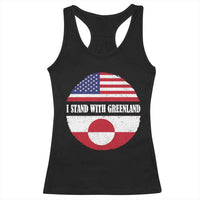 I Stand With Greenland Racerback Tank Top Political Protest Greenlander American Flag