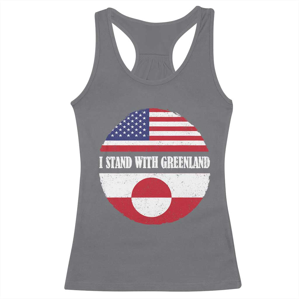 I Stand With Greenland Racerback Tank Top Political Protest Greenlander American Flag