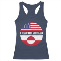I Stand With Greenland Racerback Tank Top Political Protest Greenlander American Flag