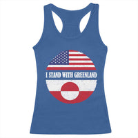 I Stand With Greenland Racerback Tank Top Political Protest Greenlander American Flag